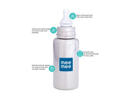 Mee Mee Premium Steel Feeding Bottle (240 ml) | Silver